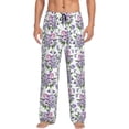 thumbnail image 1 of Naloa Violets Flowers Pajama Pants Men, PJ Bottoms, Sleep & Lounge Pants-XX-Large, 1 of 6