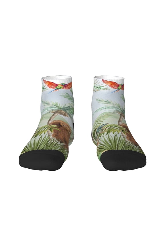 Watercolor African Animals Wildlife Ankle Socks for Women Non Slip Socks No Show Socks Classic Low Cut Casual Socks Casual Socks