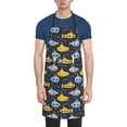 thumbnail image 1 of Naloa Watercolor Bathyscaphe Apron Kitchen Aprons with Pockets for Women Men Chef, 1 of 8