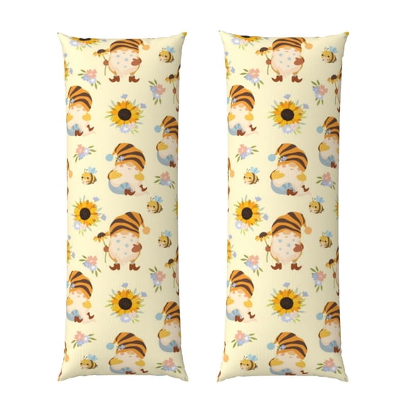 Naloa Watercolor Bee Honey Honeycomb Bee Super Soft 20x60 Body Pillow Case,Long Side Hidden Zipper(PILLOWS ARE NOT INCLUDED)