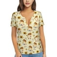 thumbnail image 1 of Naloa Watercolor Bee Honey Honeycomb Bee Print T-Shirts Short Sleeve V Neck Tees for Women Fashion Tops Trendy Lightweight Soft Casual Summer Outfits Clothes, 1 of 5