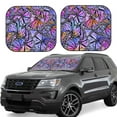 thumbnail image 1 of Naloa Watercolor Butterflies 2 Piece Foldable Car Sun Shades, Car Windshield Sunshade, Front Window Sunshade for Car, Truck, SUV - Large, 1 of 7
