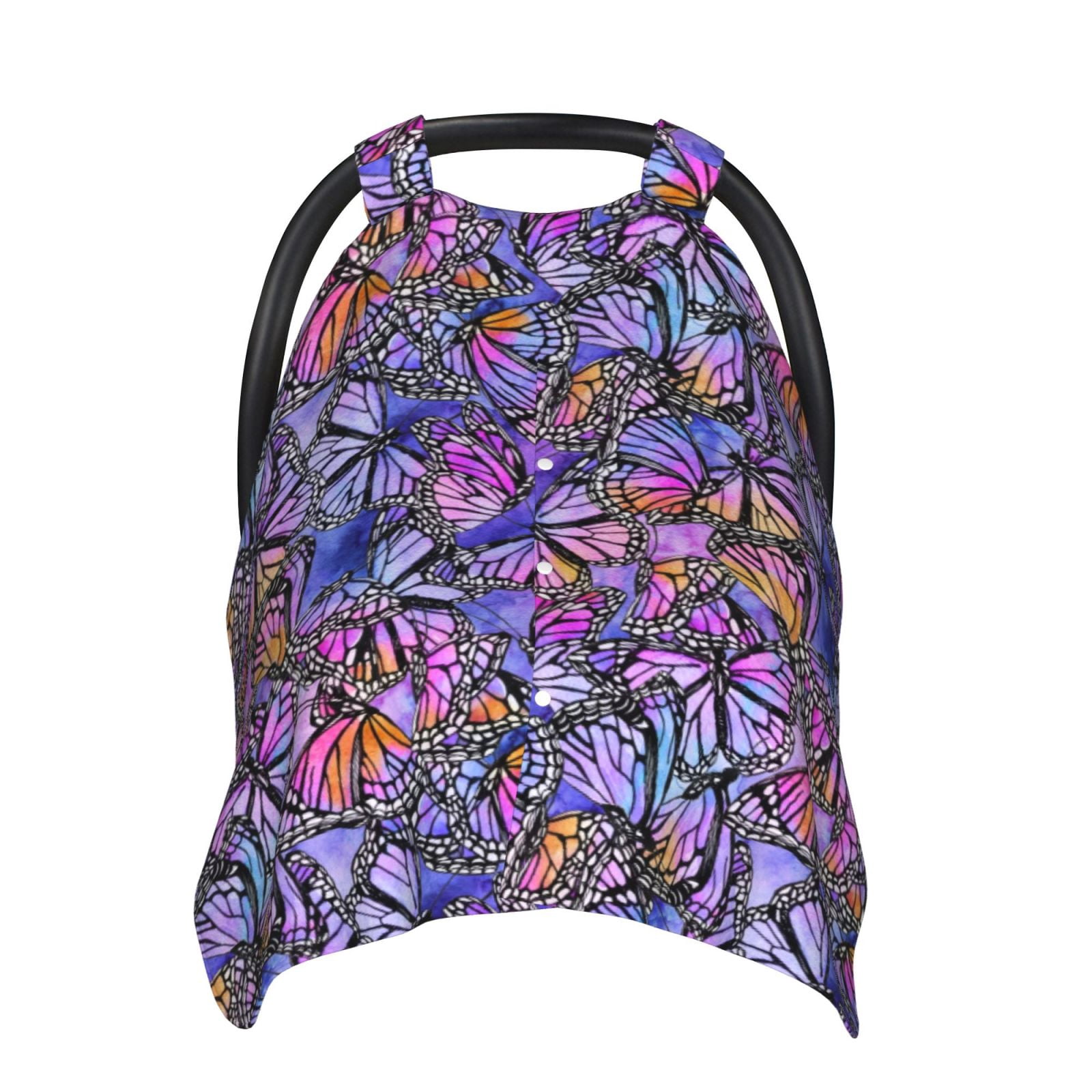 Naloa Watercolor Butterflies Baby Car Seat Cover, Breathable Baby Carrier Cover, Multiuse Baby Carrier Cover & Nursing Breastfeeding Cover