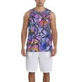 thumbnail image 1 of Naloa Watercolor Butterflies Basketball Jersey Reversible Men's Mesh Athletic Sports Shirts Training Practice S-4XLX-Large, 1 of 6