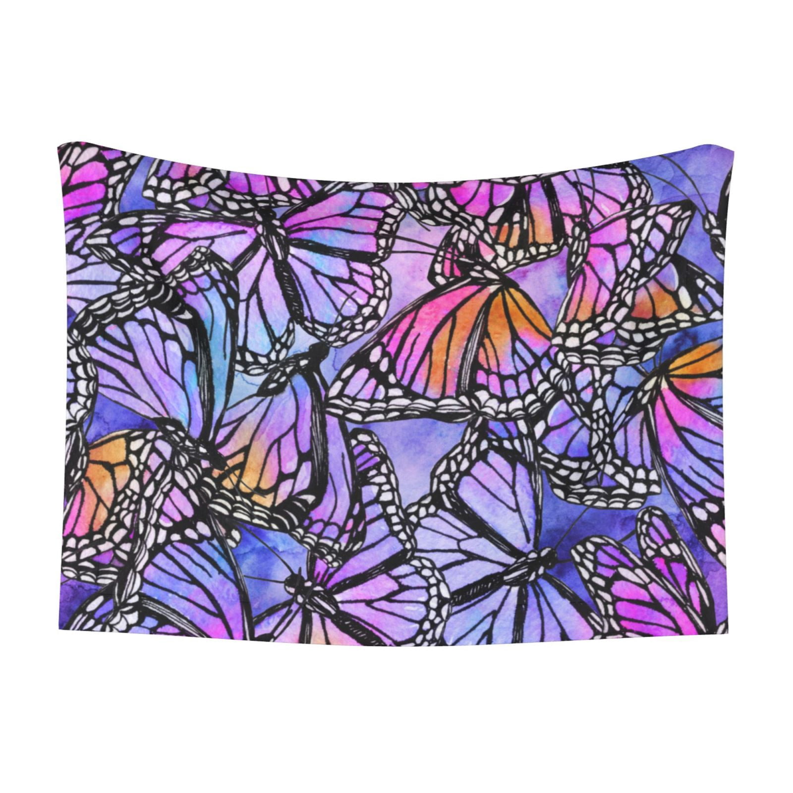 Naloa Watercolor Butterflies Dog Blanket, 3 Sizes Cat Blanket for Indoor Cats Large Medium Small Dog Gifts-Large