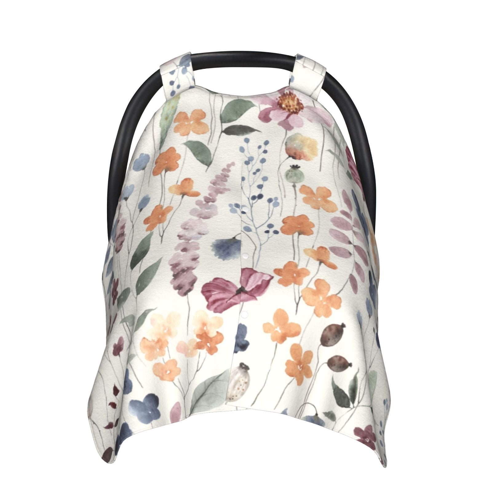 Naloa Watercolor Floral Baby Car Seat Cover, Breathable Baby Carrier Cover, Multiuse Baby Carrier Cover & Nursing Breastfeeding Cover