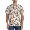 thumbnail image 1 of Naloa Watercolor Floral With Butterflies Men's T-Shirt Sport T-shirt Men's Basic Tee Casual Men's Shirt, Round Neck, Short Sleeves - X-Large, 1 of 5