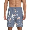 thumbnail image 1 of Naloa Watercolor Flowers Butterfly Men's Short Pajama Pants, Lounge Comfort Shorts with Elasticized Waistband and Side Pockets - X-Large, 1 of 9