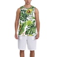 thumbnail image 1 of Naloa Watercolor Green Tropical Basketball Jersey Reversible Men's Mesh Athletic Sports Shirts Training Practice S-4XLSmall, 1 of 6