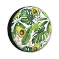 thumbnail image 1 of Naloa Watercolor Green Tropical PVC Leather Spare Tire Wheel Cover for Car Truck SUV Camper Trailer Universal Fit many size15 inch, 1 of 6