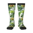 thumbnail image 1 of Naloa Watercolor Green Tropical Thigh High Socks Extra Long Stretchy Sock Women Over Knee High Opaque Stocking Daily Wear, 1 of 6