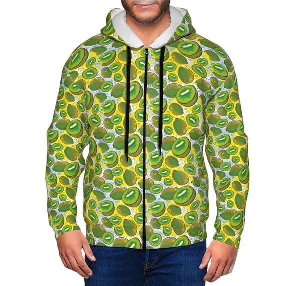 Naloa Watercolor Kiwi Fruits Summer Men’s Hoodies, Zip up Hoodie, Sweatshirts,Hoodies for Men Sizes S-3XL-Small