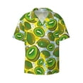 thumbnail image 1 of Naloa Watercolor Kiwi Fruits Summer Men's Loose Fit Cuban Collar Short-Sleeve Shirt with Button-down and Chest Pocket for Everyday Wear Outings - X-Large, 1 of 7
