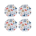 thumbnail image 1 of Naloa Watercolor Nautical Leather Coasters for Drinks, Durable Drink Coasters 4 Set for Tabletop Protection, Luxurious Home Décor and Housewarming Gift ( {designName})Octagon, 1 of 6