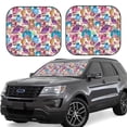 thumbnail image 1 of Naloa Watercolor Owl Print 2-Piece Windshield Sunshade,Foldable Car Front Window Sun Shades,for Most Sedans SUV Truck-Medium, 1 of 6