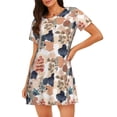 thumbnail image 1 of Naloa Watercolor Plants Print Women Nightgowns,Womens Loungewear,Short Sleeve Sleepwear,Comfy Ladies Nightdress, 1 of 6