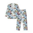 thumbnail image 1 of Naloa Watercolor Sailboat Men’s Pajamas Set - Long Sleeve Button Down Sleep Shirt and Pajama Bottoms Sleepwear Set-X-Large, 1 of 7