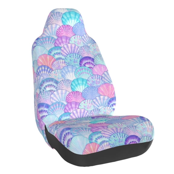 Naloa Watercolor Sea Shells 1 Car Seat Covers Universal Front Seat Coves for Car Accessories ,Padded Car Covers for Automotive, SUV, Truck, and Van