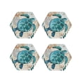 thumbnail image 1 of Naloa Watercolor Sea Turtle Leather Coasters for Drinks, Durable Drink Coasters 4 Set for Tabletop Protection, Luxurious Home Décor and Housewarming Gift ( {designName})Hexagon, 1 of 6
