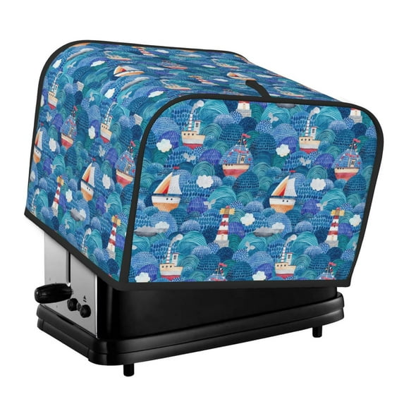 Naloa Watercolor Ships 4 Slice Toaster Dust Cover Bread Machine Oven Dustproof Cover Kitchen Bakeware Protector Dustproof(12.4 x 10.6 x 8.2)