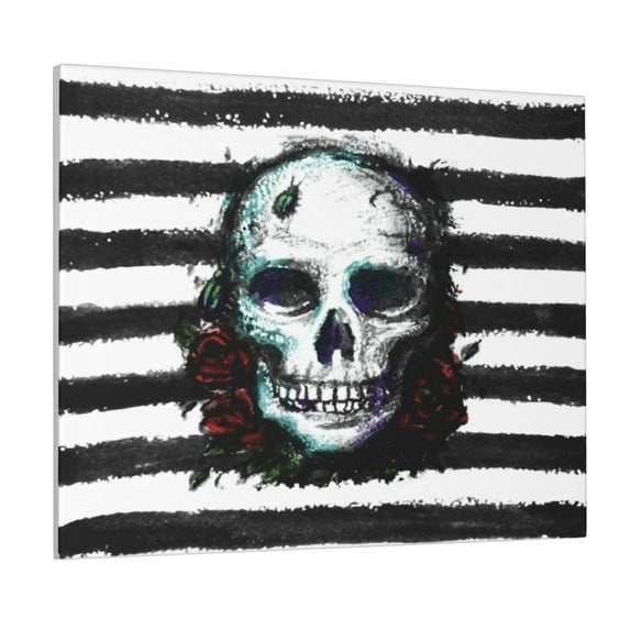 Naloa Watercolor Skull Print Canvas Bathroom Wall Art,Bathroom Wall Art Decoration, Canvas Poster Prints,Decorative Paintings for Living Room, Bathroom, Kids Room