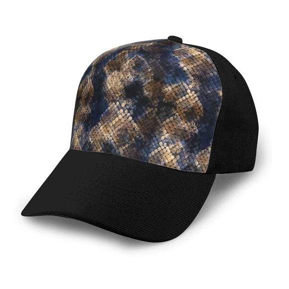 Naloa Watercolor Snake Skin Adult adjustable Print Baseball Hat, Patchwork curved brim baseball capfor Men and Women, One Size