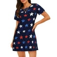 thumbnail image 1 of Naloa Watercolor Stars1 Print Women Nightgowns,Womens Loungewear,Short Sleeve Sleepwear,Comfy Ladies Nightdress, 1 of 6