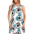 thumbnail image 1 of Naloa Watercolor Sunflower Print Women's Summer Spring Casual Beach Sundress,Vacation Sleeveless Tank Crewneck Loose Dresses, 1 of 7
