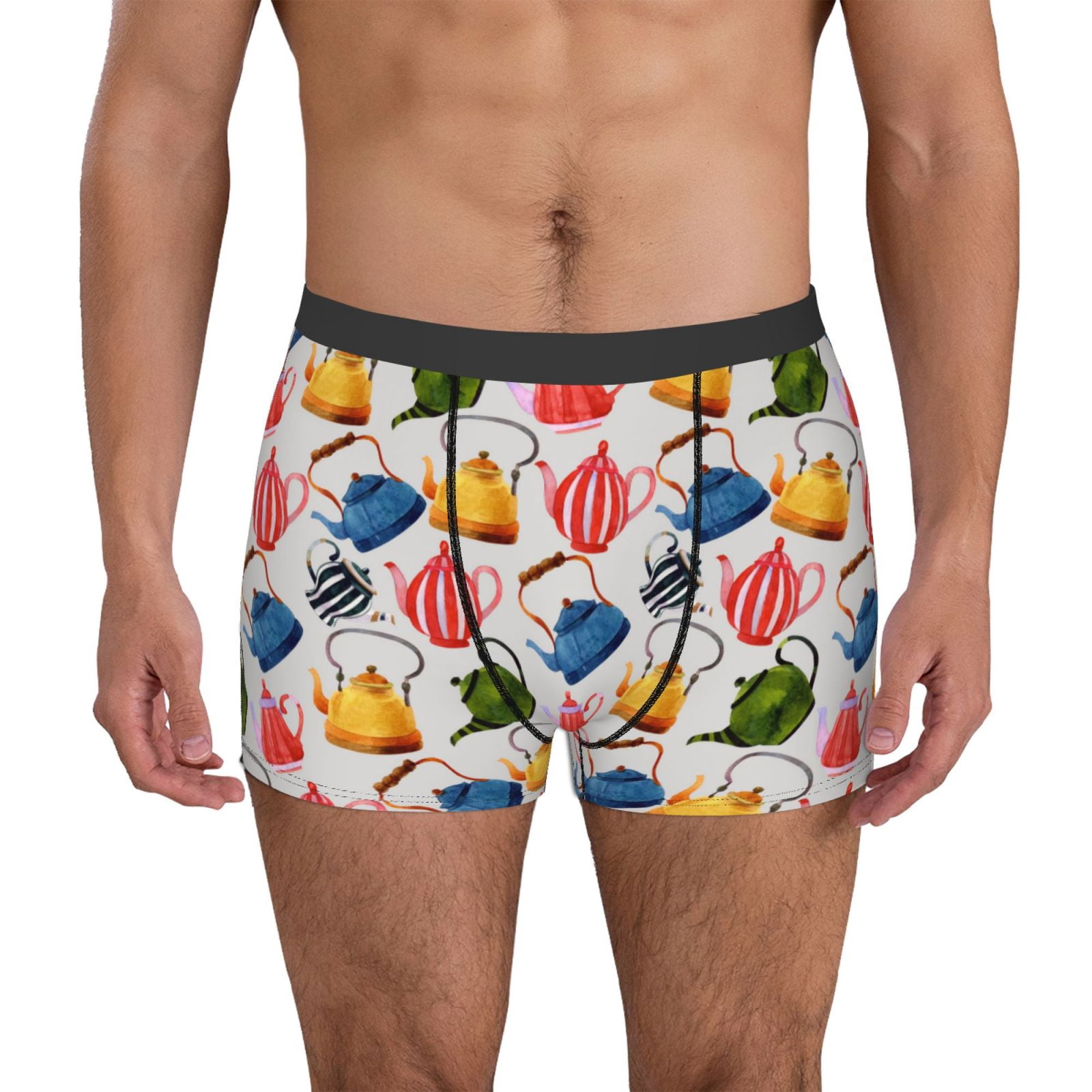 Naloa Watercolor Teapots Mens Underwear - Boxers for Men, Mens Boxer ...
