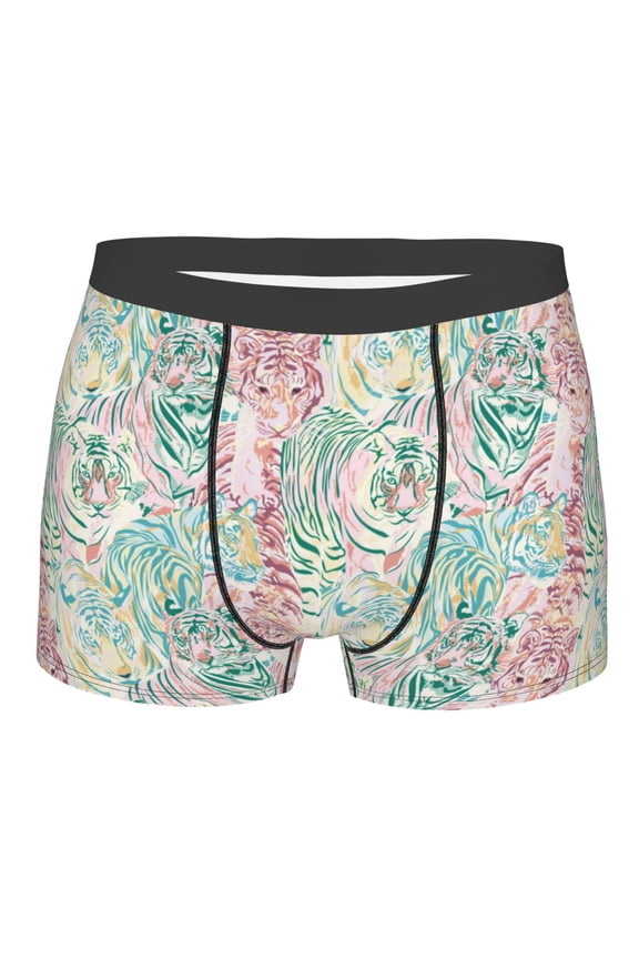 Watercolor Tiger Print Mens Underwear - Boxers for Men, Classic Briefs for Men