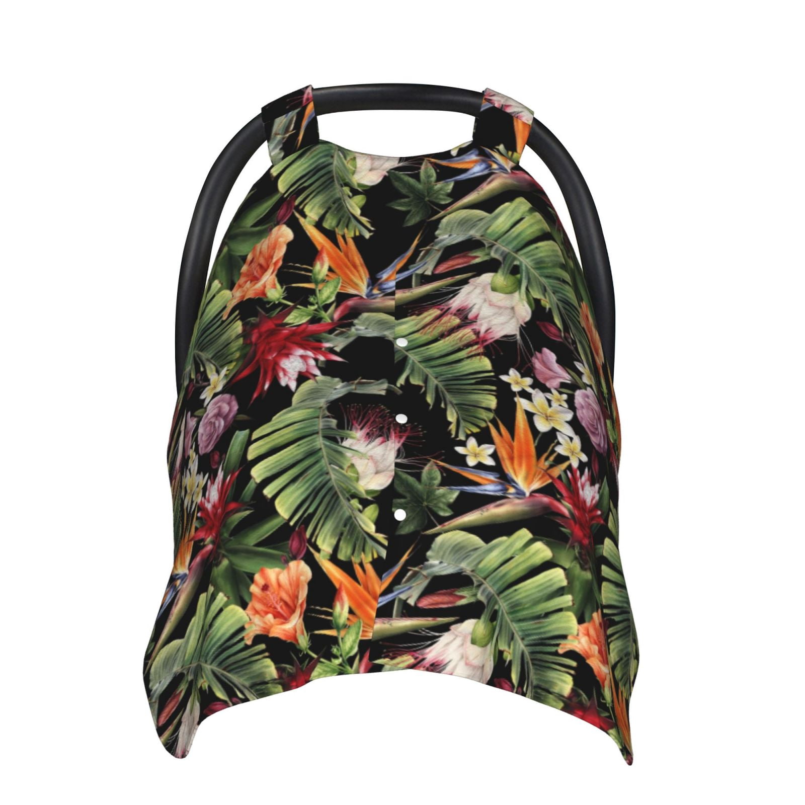 Naloa Watercolor Tropical Flowers Baby Car Seat Cover, Breathable Baby Carrier Cover, Multiuse Baby Carrier Cover & Nursing Breastfeeding Cover