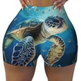 thumbnail image 1 of Naloa Watercolor Turtle Biker Shorts for Women Seamless Scrunch Short Women’s Yoga Shorts for Gym Running Sport Shorts - XX-Large, 1 of 9