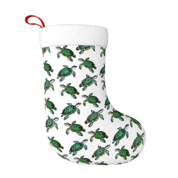 Naloa Watercolor Turtle Christmas Stockings Decorations, Xmas Ornaments, DIY Personalized Farmhouse Decor for Home Family Party Tree
