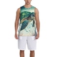 thumbnail image 1 of Naloa Watercolor Turtle5 Basketball Jersey Reversible Men's Mesh Athletic Sports Shirts Training Practice S-4XLX-Large, 1 of 6