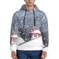 thumbnail image 1 of Naloa Watercolor Winter Landscape For Christmas Men's Casual Hooded Collar Drawstring Hoodies Pullover Sweatshirts Casual Long Sleeve Shirts-XX-Large, 1 of 7