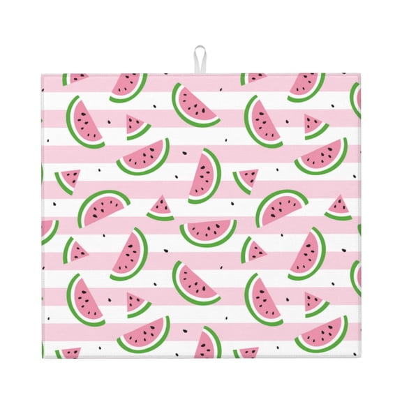 Naloa Watermelon Dish Drying Mat for Kitchen Counter, Heat Resistant Drainer Mats, Absorbent Draining Mat,Dish Rack Pad,16"x18"