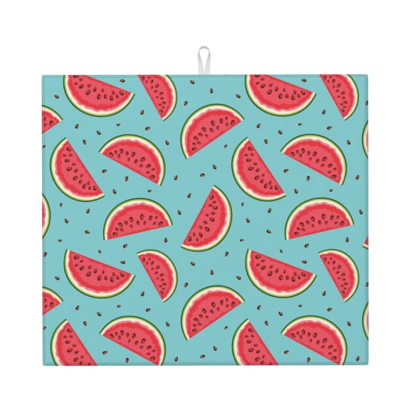 Naloa Watermelon Dish Drying Mat for Kitchen Counter, Heat Resistant Drainer Mats, Absorbent Draining Mat,Dish Rack Pad,16"x18"