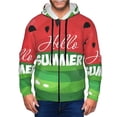 thumbnail image 1 of Naloa Watermelon Hello Summer Men’s Hoodies, Zip up Hoodie, Sweatshirts,Hoodies for Men Sizes S-3XL-Small, 1 of 5