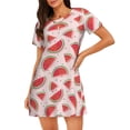 thumbnail image 1 of Naloa Watermelon Print Women Nightgowns,Womens Loungewear,Short Sleeve Sleepwear,Comfy Ladies Nightdress, 1 of 6