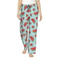 thumbnail image 1 of Naloa Watermelon Print Women’s Ultra-Soft Comfy Pajama Lounge Pants with Pockets & Drawstring, 1 of 8