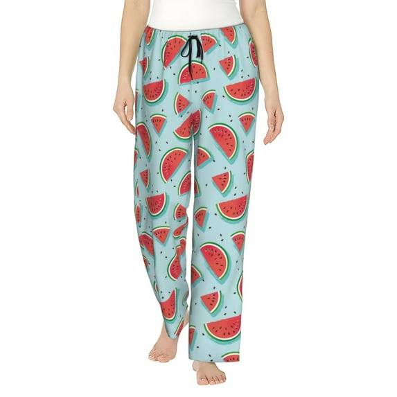 Naloa Watermelon Print Women’s Ultra-Soft Comfy Pajama Lounge Pants with Pockets & Drawstring
