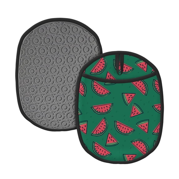 Naloa Watermelon Silicone Pot Holders, Oven Mitts Heat Resistant Hot Pads, Non Slip Pot Holder for Kitchen Baking and Cooking 9.4 x 7.5 Inches