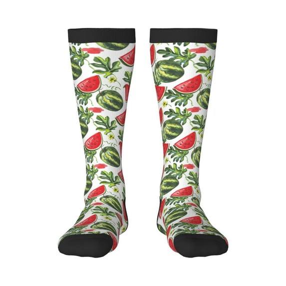 Naloa Watermelons Thigh High Socks Extra Long Stretchy Sock Women Over Knee High Opaque Stocking Daily Wear