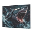 thumbnail image 1 of Naloa Wave Chain Shark Print Canvas Picture,Wall Pictures, Modern Decorative Poster,Art Prints for Bedroom, Toilet, 40 x 30 cm, Built-in Wooden Frame, 1 of 6