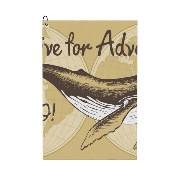 Naloa We Live for Adventure Golf Towel Golf Gift for Men and Women Golf Towel with Carabiner Clip to Quickly Remove Mud, Dirt and Sweat