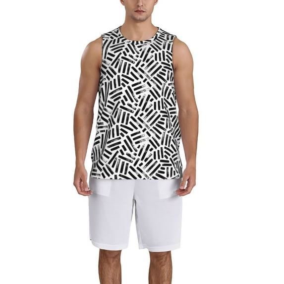 Naloa Weave Geometric Basketball Jersey Reversible Men's Mesh Athletic Sports Shirts Training Practice S-4XLMedium