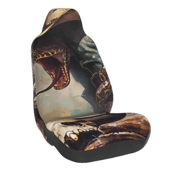 Naloa Western Cowboy Snake Ram Skull Car Seat Covers Universal Front Seat Coves for Car Accessories ,Padded Car Covers for Automotive, SUV, Truck, and Van