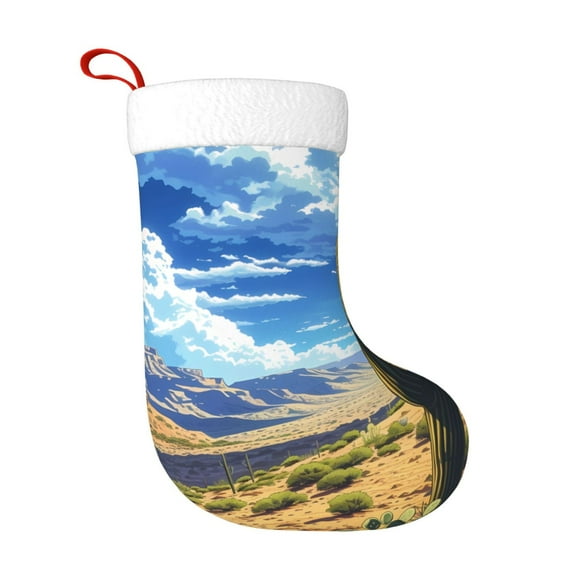 Naloa Western Desert Cactus Christmas Stockings Decorations, Xmas Ornaments, DIY Personalized Farmhouse Decor for Home Family Party Tree