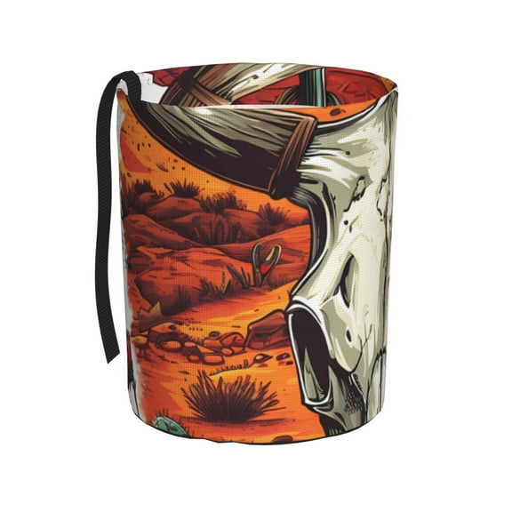 Naloa Western Desert Cactus Ram Skull Car Trash Can Garbage Car Accessories Trash Can Car Waste Bin for for Driver and Passenger Any Vehicle