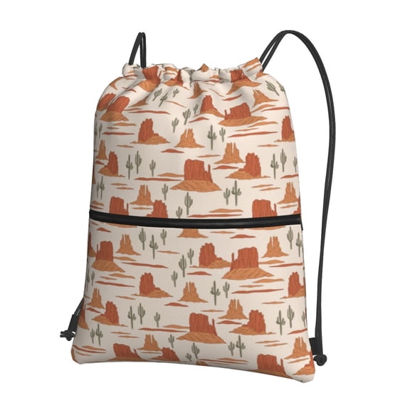 Naloa Western Desert Nature Landscape Drawstring Backpack String Bag Cinch Water Resistant for Gym Shopping Sport Yoga